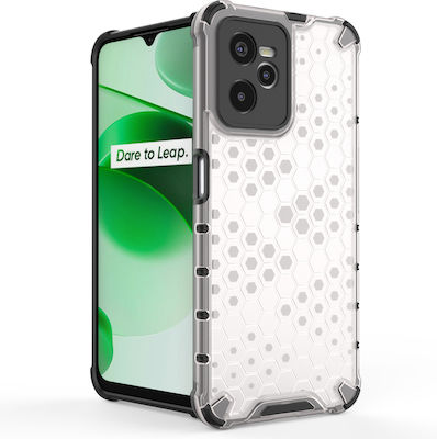 Hurtel Honeycomb Silicone Back Cover Transparent (Realme C35)