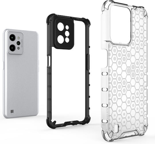 Hurtel Honeycomb Back Cover Silicone Transparent (Realme C31)