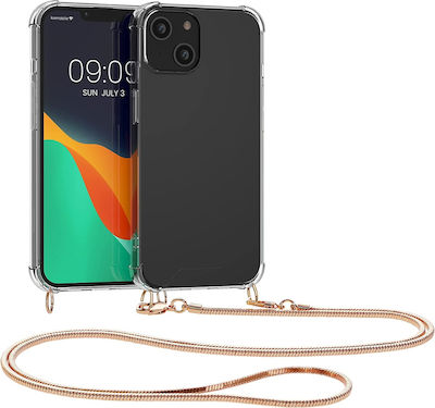 KWmobile Metal Necklace Umschlag Rückseite Silikon Transparent / Rose Gold (iPhone 14) 59101.81