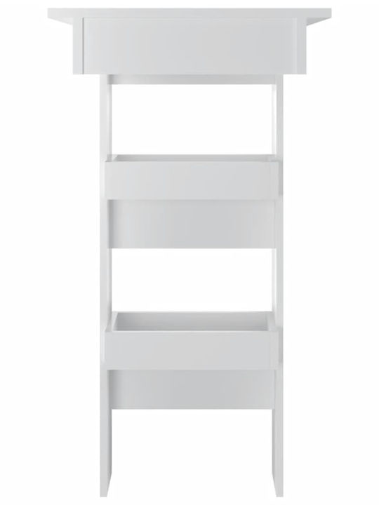 Table Bar Wooden Glossy White 102x45x103.5cm