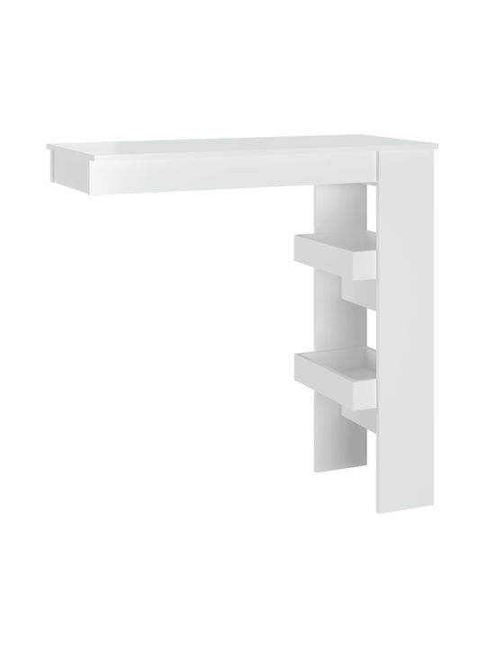 Table Bar Wooden Glossy White 102x45x103.5cm