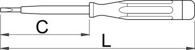 Unior Voltage Tester 630VDE Spark Detecting Long Screwdriver Straight with Length 90mm