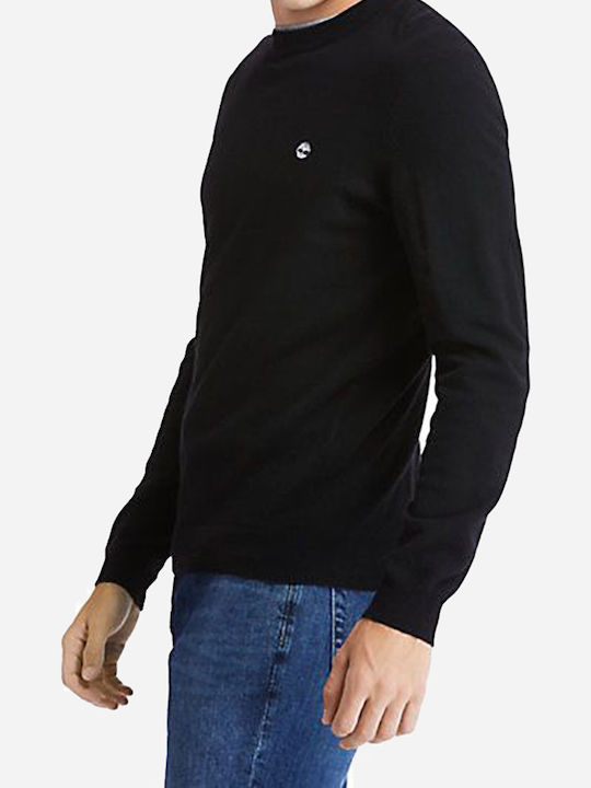 Merino Langarm-Pullover Schwarz