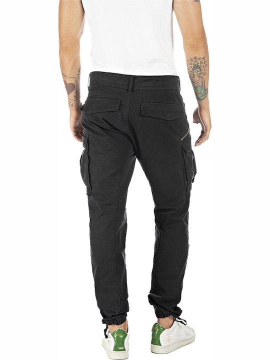 Trousers Cargo Elastic in Regular Fit Black