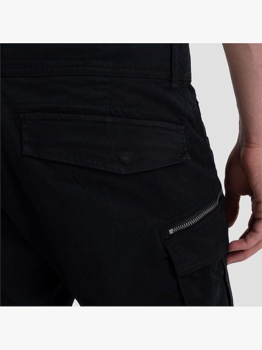 Trousers Cargo Elastic in Regular Fit Black
