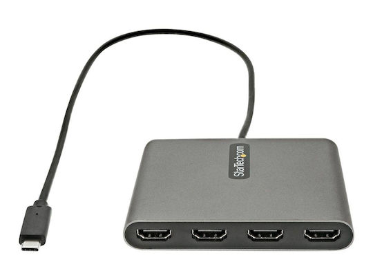 StarTech USB-C Docking Station mit HDMI und Verbindung 4 Monitore Gray (USBC2HD4)