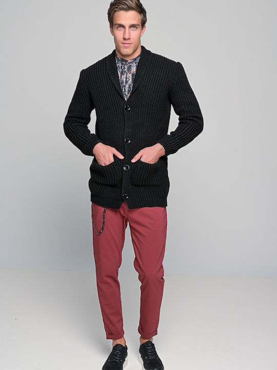 Kowalski Trousers Chino Elastic in Regular Fit Burgundy