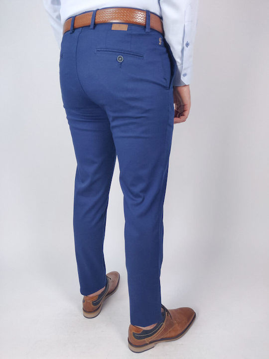 Sartoria Ferruzzi Men's Trousers Chino in Slim Fit Blue