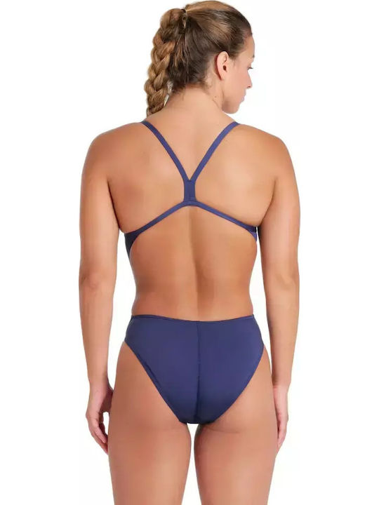 Athletic One-Piece Swimsuit Navy Blue