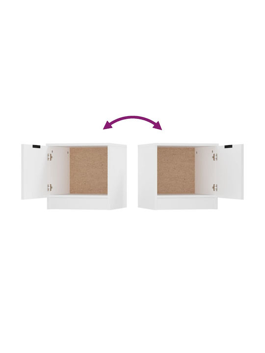 Noptiere Albe 2buc 40x39x40cm