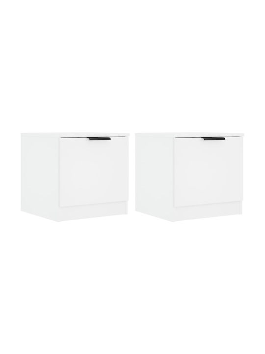 Noptiere Albe 2buc 40x39x40cm
