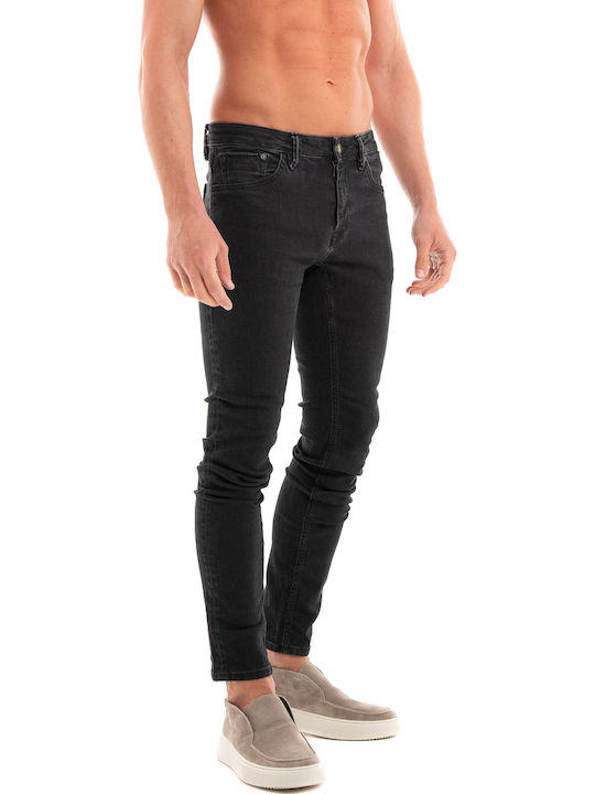 Jones Men's Elastic Jeans Pants with Regular Fit Black