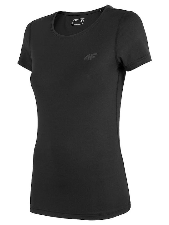 4F Damen Sport T-Shirt Schnell trocknend Schwarz