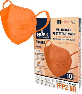 Musk Meltblown Protective Disposable Protective Mask FFP2 Orange 10pcs