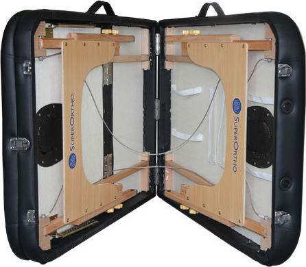 SuperOrtho Pro 3 Pat de Fizioterapie Portabil/Pliabil Negru din Lemn 190x71cm