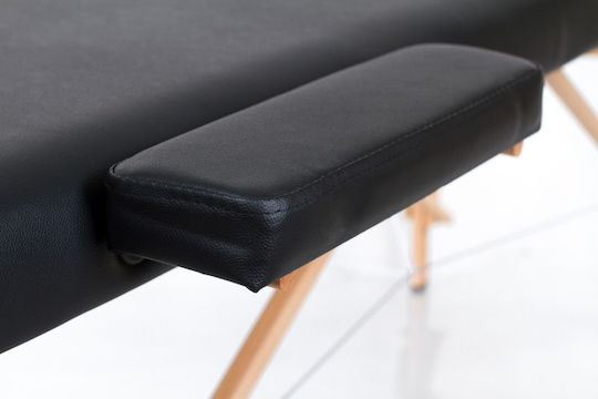 SuperOrtho Pro_2 Tragbares Zusammenklappbares Physiotherapie-Bett Schwarz aus Holz 190x71cm