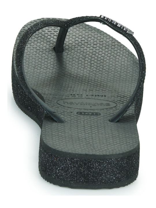 Slim Sparkle Women's Flip Flops Black