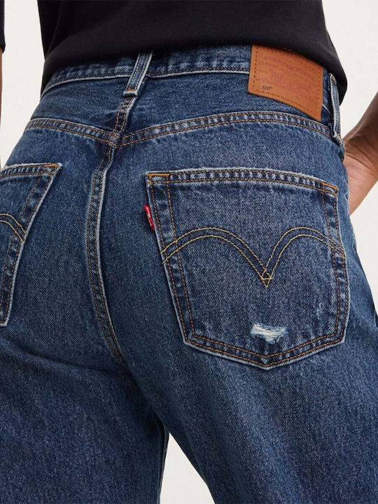 90'S 501 Women's Jean Trousers with Rips in Straight Line