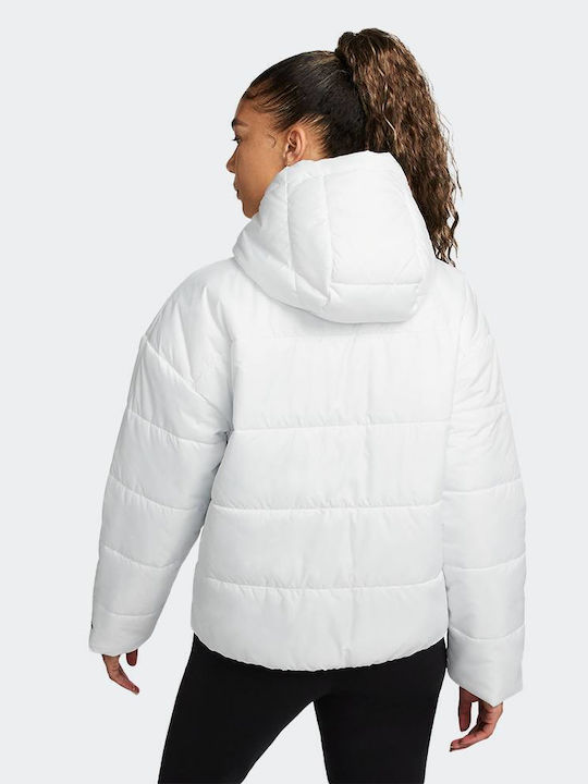 Nike Therma Fit Κοντό Γυναικείο Puffer Μπουφάν για Χειμώνα Λευκό DX1797-121  | Skroutz.gr