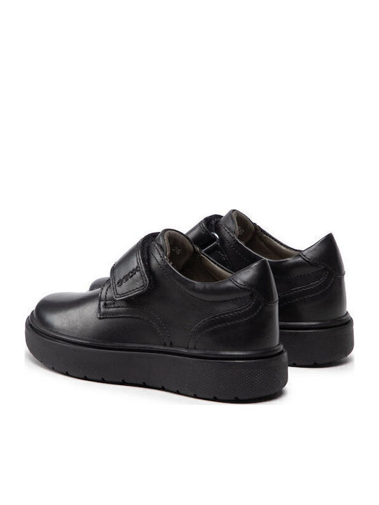 Leather Moccasins with Velcro Riddock Black