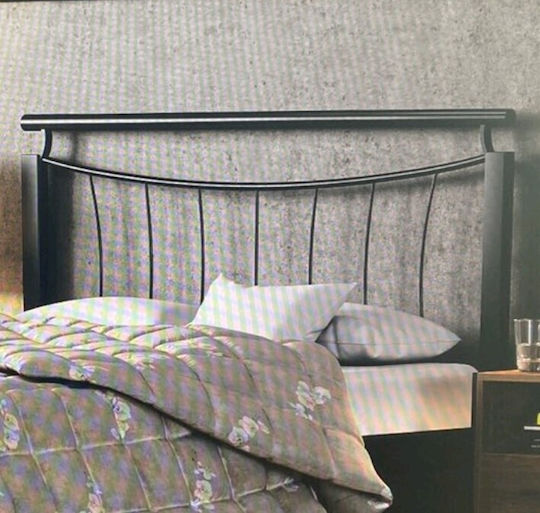 Χάρις Bett mit Stoff Schwarz für Matratzengröße 160x200cm