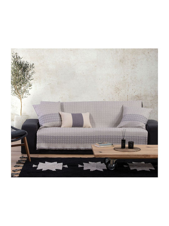 Nef-Nef Homeware Ριχτάρι Διθέσιου Καναπέ Guaver 170x250εκ. Grey