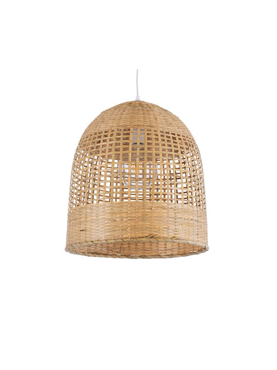 GloboStar Bora-Bora Pendant Light Beige Bell with Socket E27 42cm