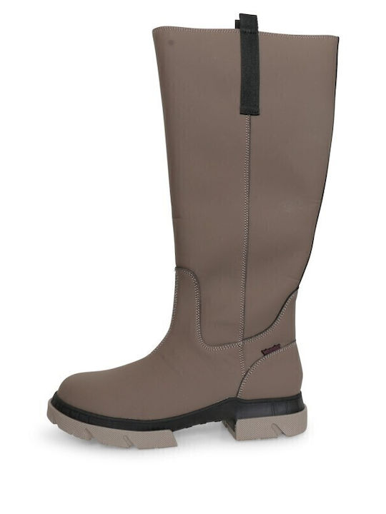Synthetic Leather Women's Boots with Zipper Atlanta Beige