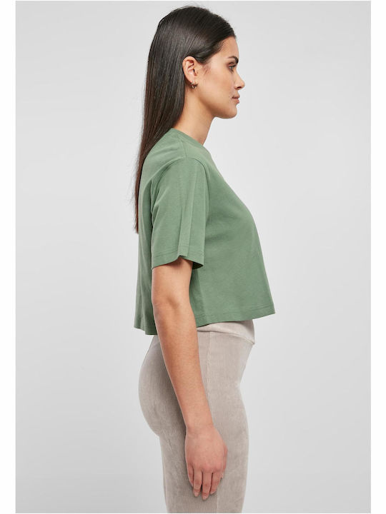 Κοντομάνικο Crop Top Πράσινο