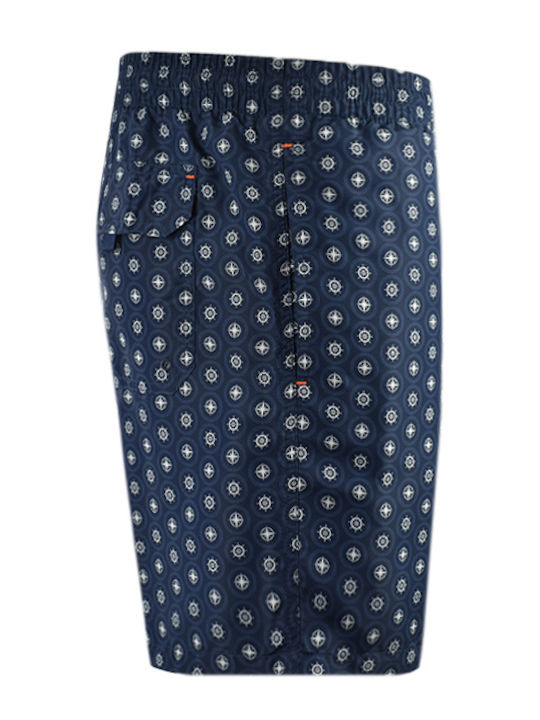 Men's Swimwear Shorts Navy Blue with Patterns