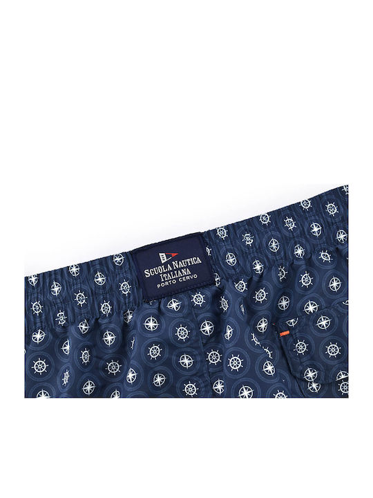 Men's Swimwear Shorts Navy Blue with Patterns