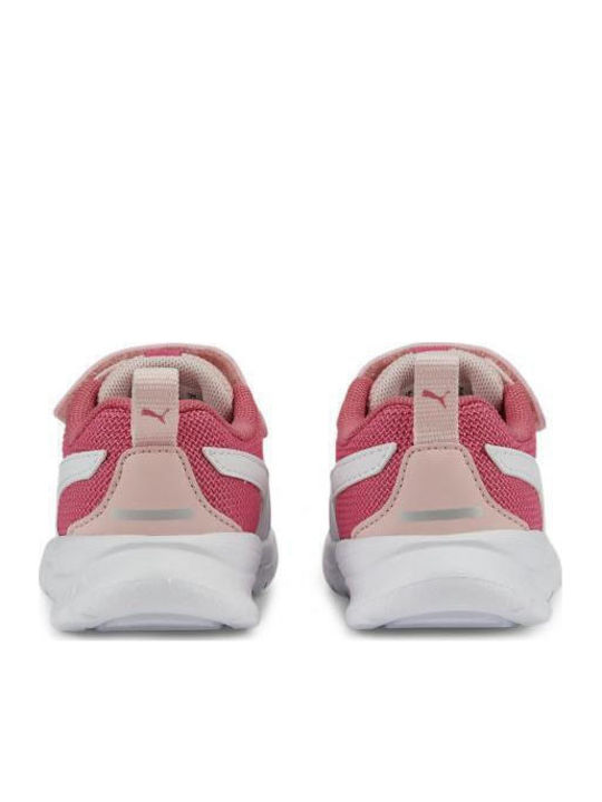 Evolve Run Mesh Kids Sports Shoes Running with Hoop & Loop Closure Pink