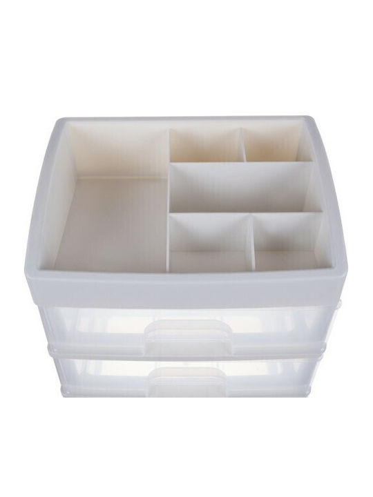 Soulima Organizator Cosmetice Cu 3 Sertare Alb 27x23.5x17cm