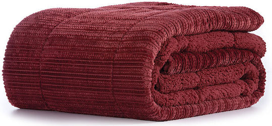 Nef-Nef Homeware Κουβερτοπάπλωμα με Γέμιση Hollowfiber Μονό 160x220εκ. Redick Bordo