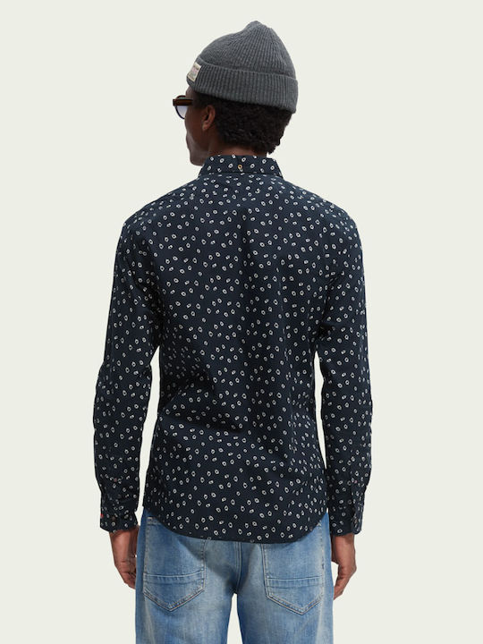 Scotch & Soda Men's Shirt Long Sleeve Navy Blue