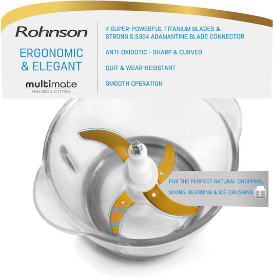Rohnson Multi Chopper 700W with 1.2L Inox Bowl