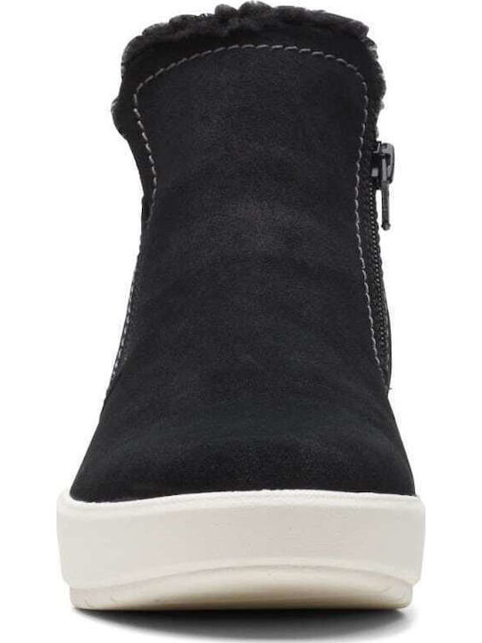 Layton Star Suede Γυναικεία Μποτάκια με Γούνα Μαύρα