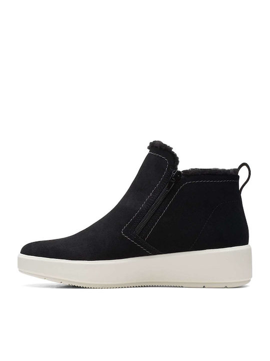 Layton Star Suede Γυναικεία Μποτάκια με Γούνα Μαύρα