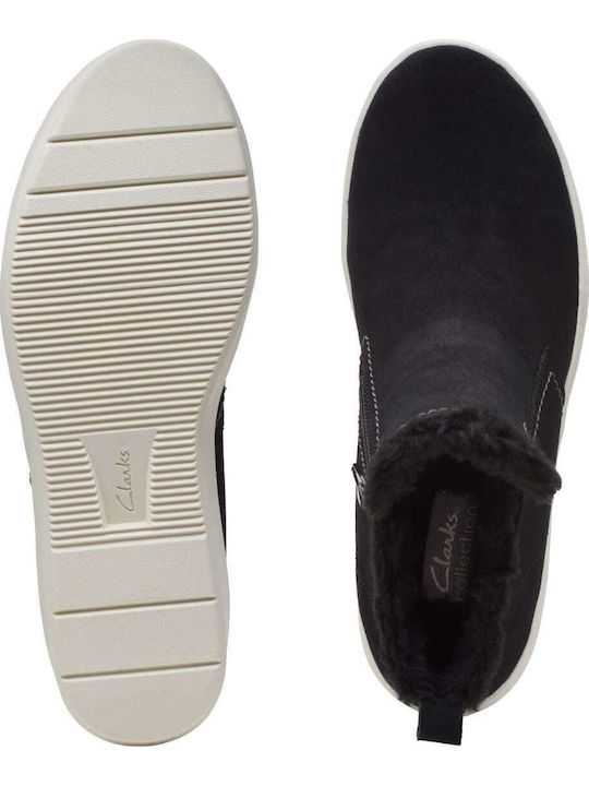 Layton Star Suede Γυναικεία Μποτάκια με Γούνα Μαύρα