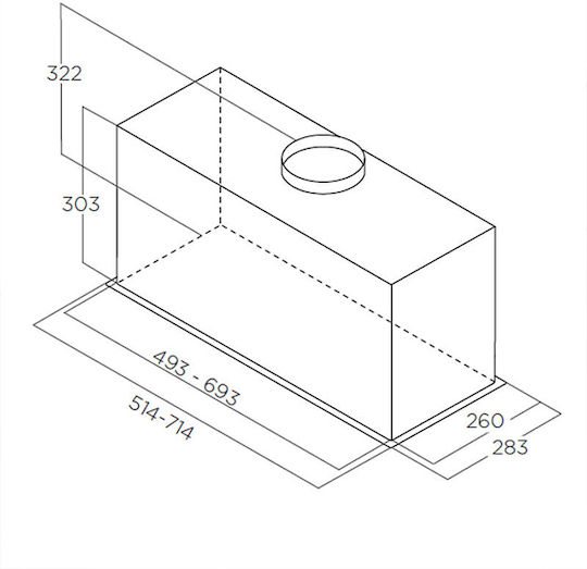 Elica Lane BL MAT/A/72 Μηχανισμός Απορρόφησης 72cm Μαύρος