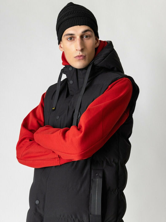 Ärmellos Winter Jacke Puffer Schwarz