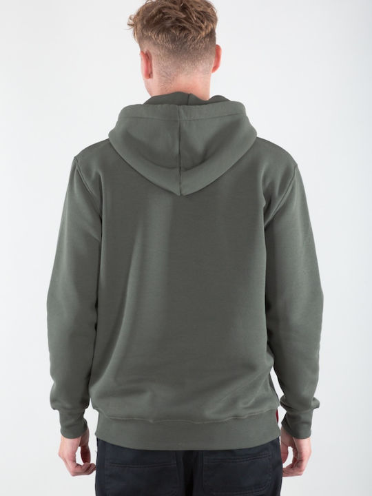 Basic Sweatshirt with Hood Khaki