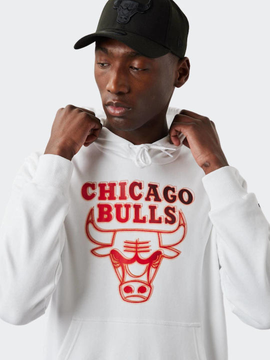 Neon Fade Chicago Bulls Φούτερ με Κουκούλα Λευκό