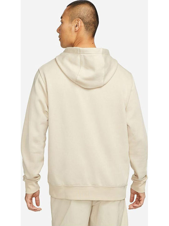 Nike Club Φούτερ Μπεζ με Κουκούλα