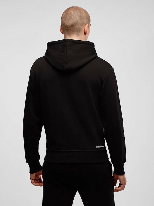 Karl Lagerfeld Men's Sweatshirt with Hood and Pockets Black