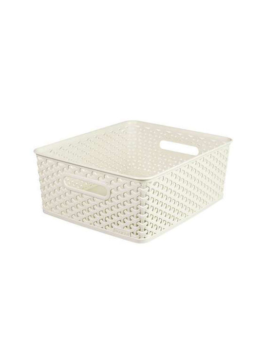 Curver Plastic Storage Basket Mystyle White 35.5x29.6x13.3cm