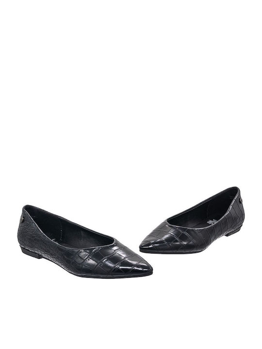 Synthetic Leather Ballerinas Black