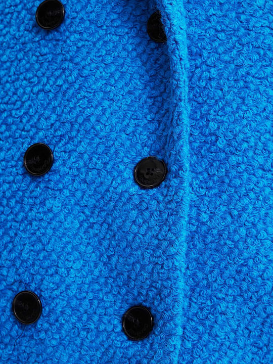 London Women's Blue Coat with Buttons