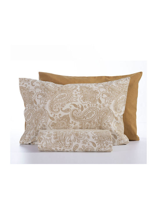 Nef-Nef Homeware Комплект Плик за Завивка Памучен Единичен с Калъфка 160x230 Honor Mustard