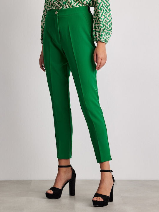 Dama Tesatura Capri Pantaloni cu Elastic Verde
